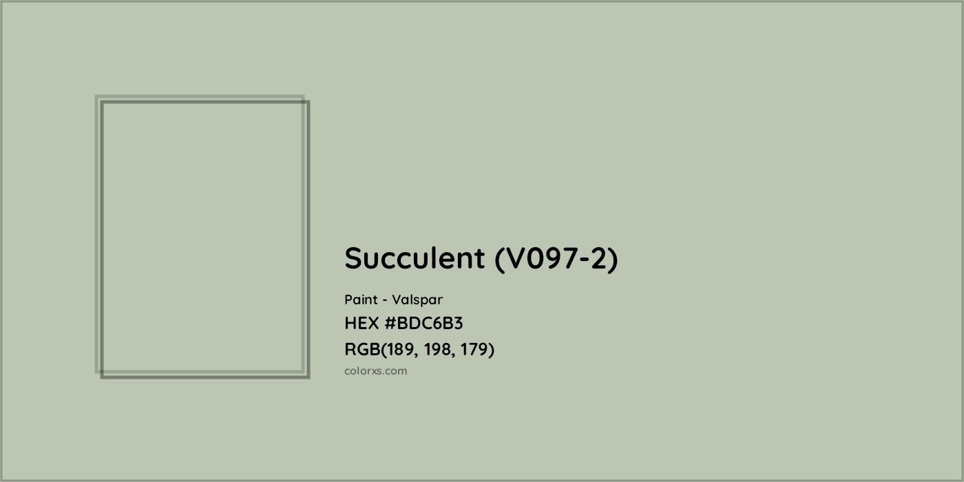 HEX #BDC6B3 Succulent (V097-2) Paint Valspar - Color Code