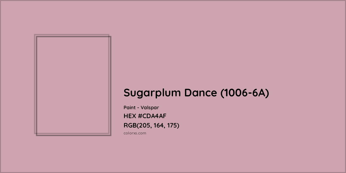 HEX #CDA4AF Sugarplum Dance (1006-6A) Paint Valspar - Color Code