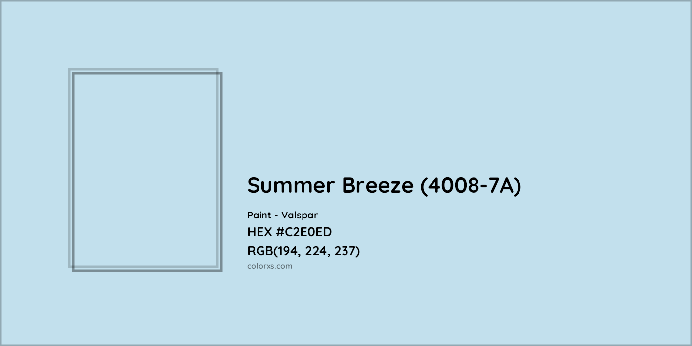 HEX #C2E0ED Summer Breeze (4008-7A) Paint Valspar - Color Code