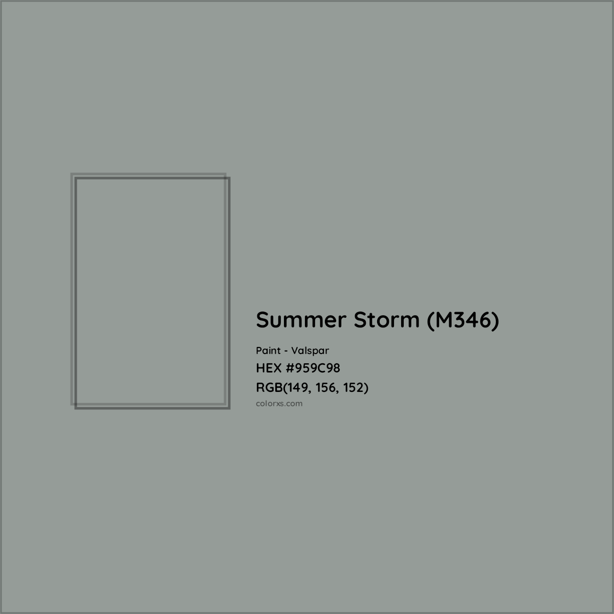 HEX #959C98 Summer Storm (M346) Paint Valspar - Color Code