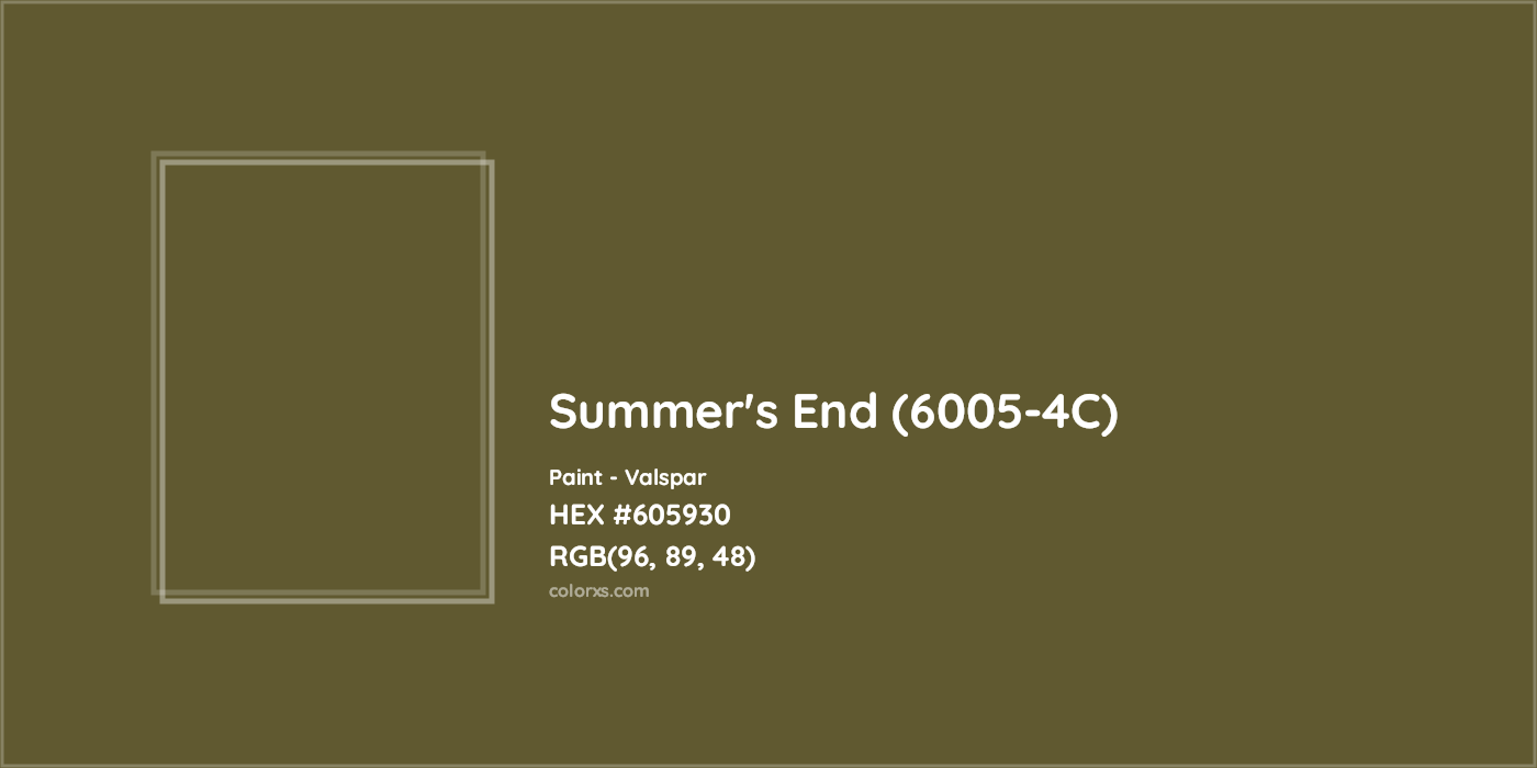 HEX #605930 Summer's End (6005-4C) Paint Valspar - Color Code