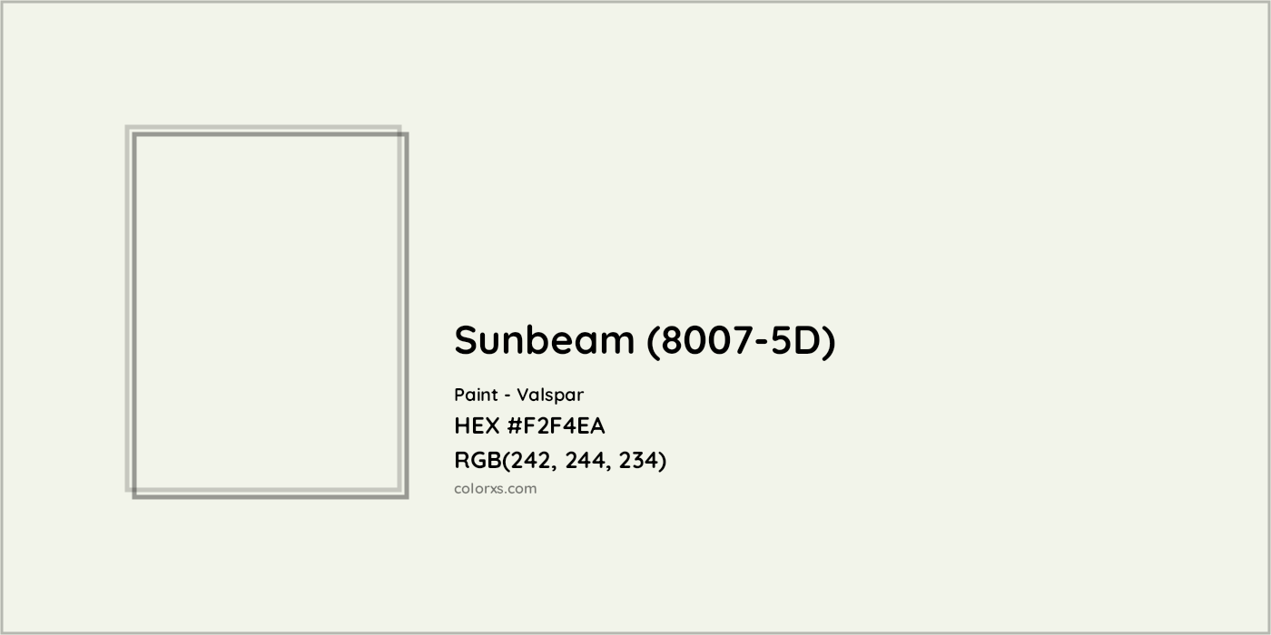 HEX #F2F4EA Sunbeam (8007-5D) Paint Valspar - Color Code