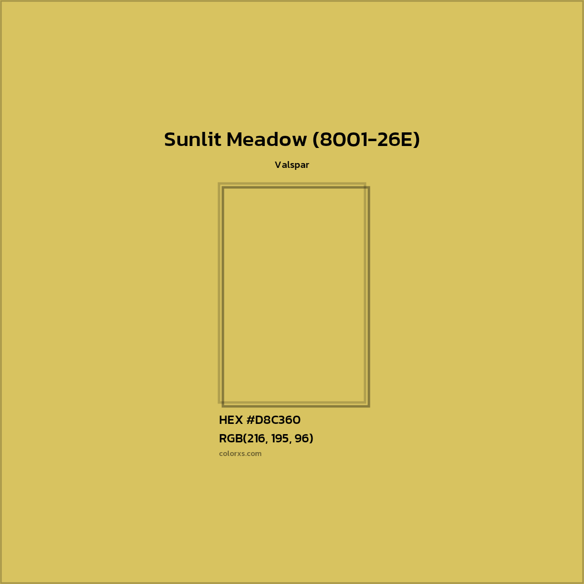 HEX #D8C360 Sunlit Meadow (8001-26E) Paint Valspar - Color Code