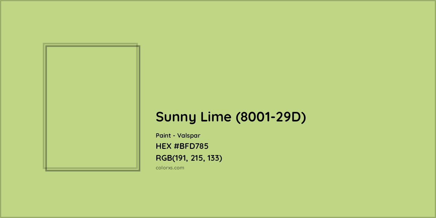 HEX #BFD785 Sunny Lime (8001-29D) Paint Valspar - Color Code