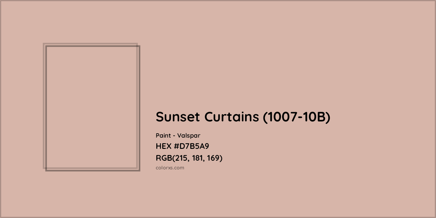 HEX #D7B5A9 Sunset Curtains (1007-10B) Paint Valspar - Color Code