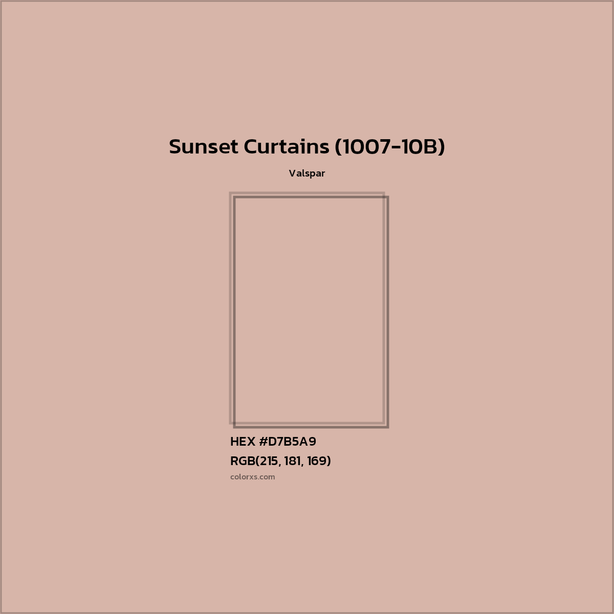 HEX #D7B5A9 Sunset Curtains (1007-10B) Paint Valspar - Color Code