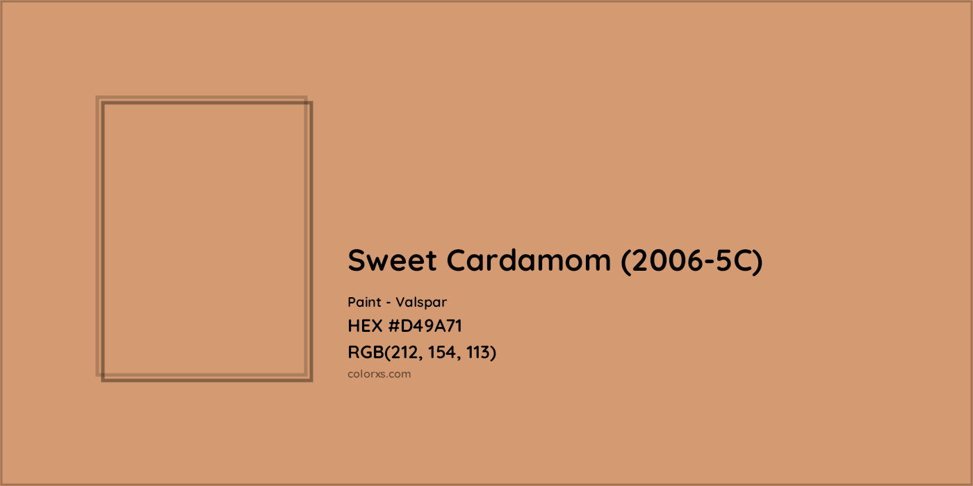 HEX #D49A71 Sweet Cardamom (2006-5C) Paint Valspar - Color Code