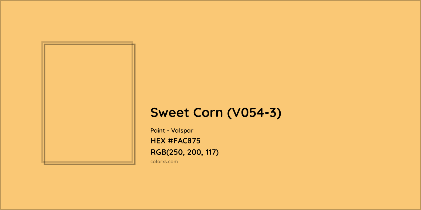 HEX #FAC875 Sweet Corn (V054-3) Paint Valspar - Color Code