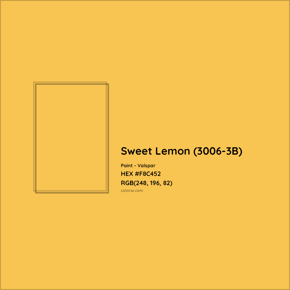 HEX #F8C452 Sweet Lemon (3006-3B) Paint Valspar - Color Code