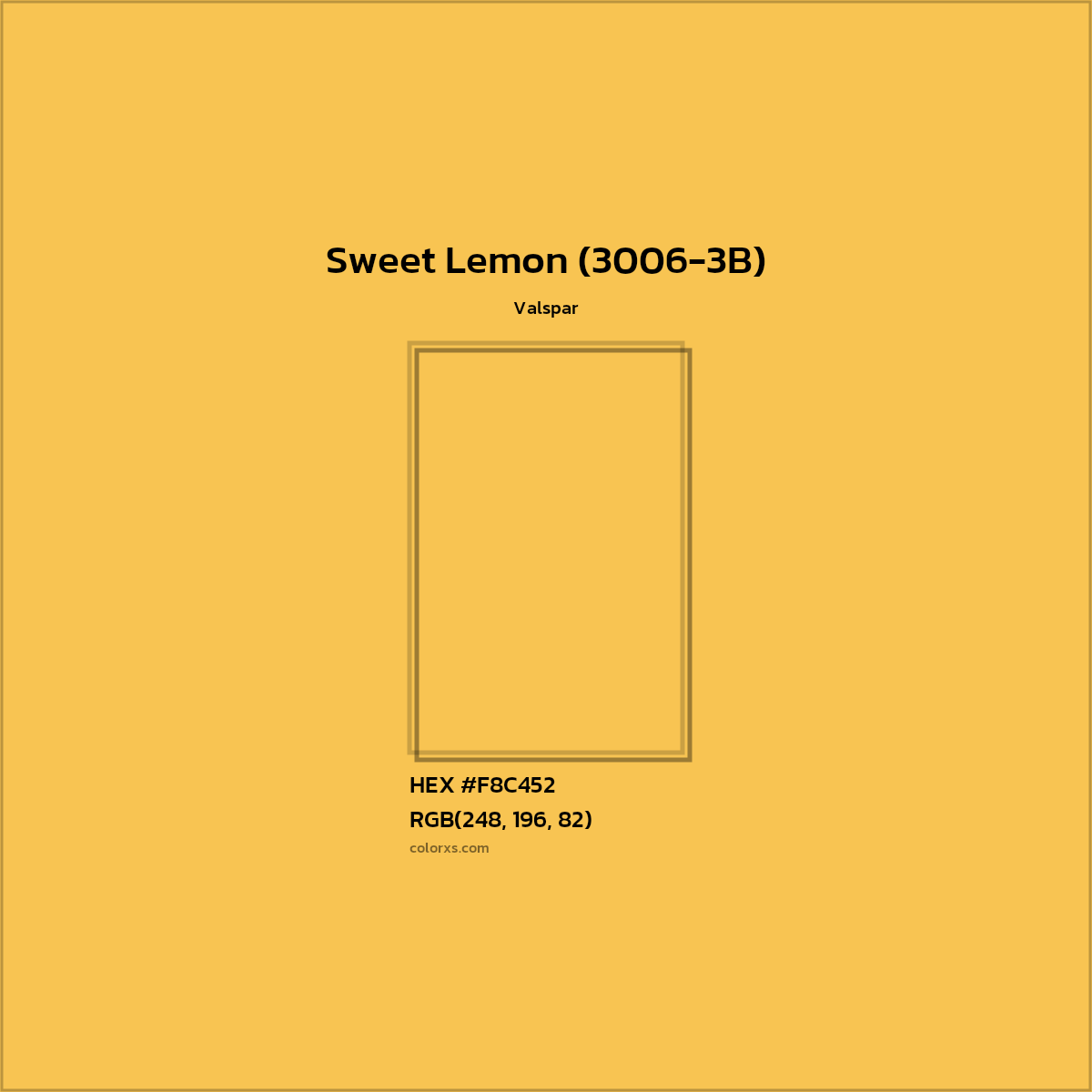 HEX #F8C452 Sweet Lemon (3006-3B) Paint Valspar - Color Code