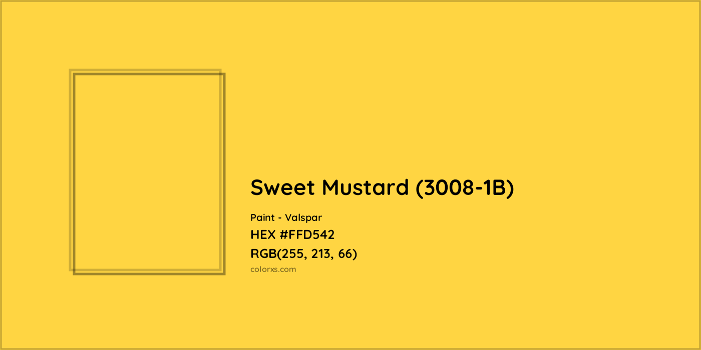 HEX #FFD542 Sweet Mustard (3008-1B) Paint Valspar - Color Code