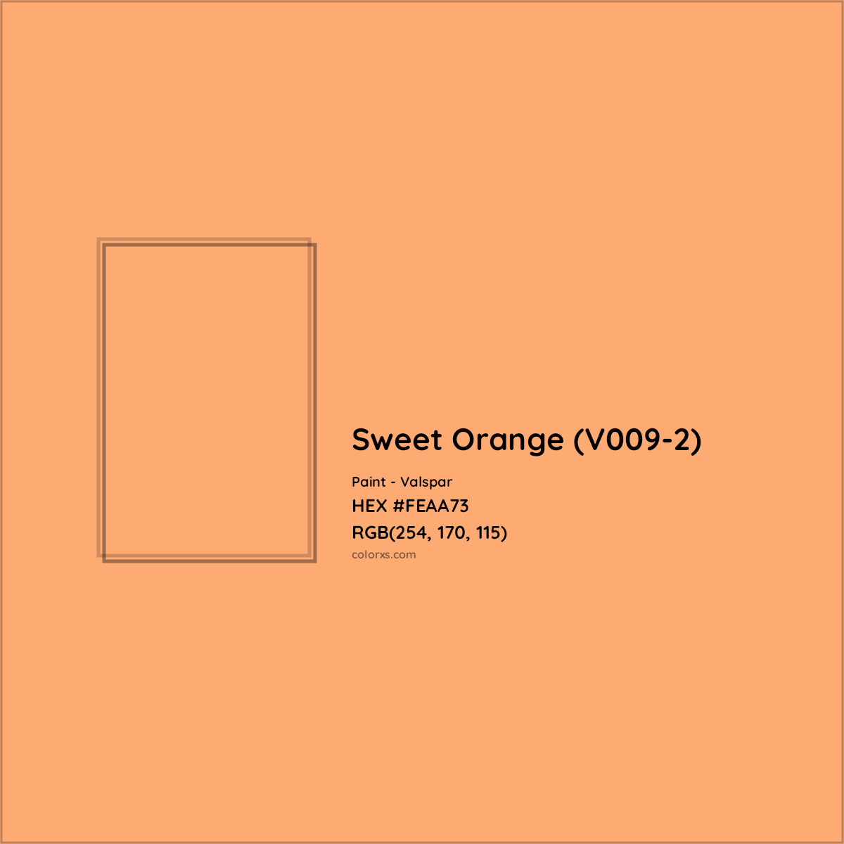 HEX #FEAA73 Sweet Orange (V009-2) Paint Valspar - Color Code