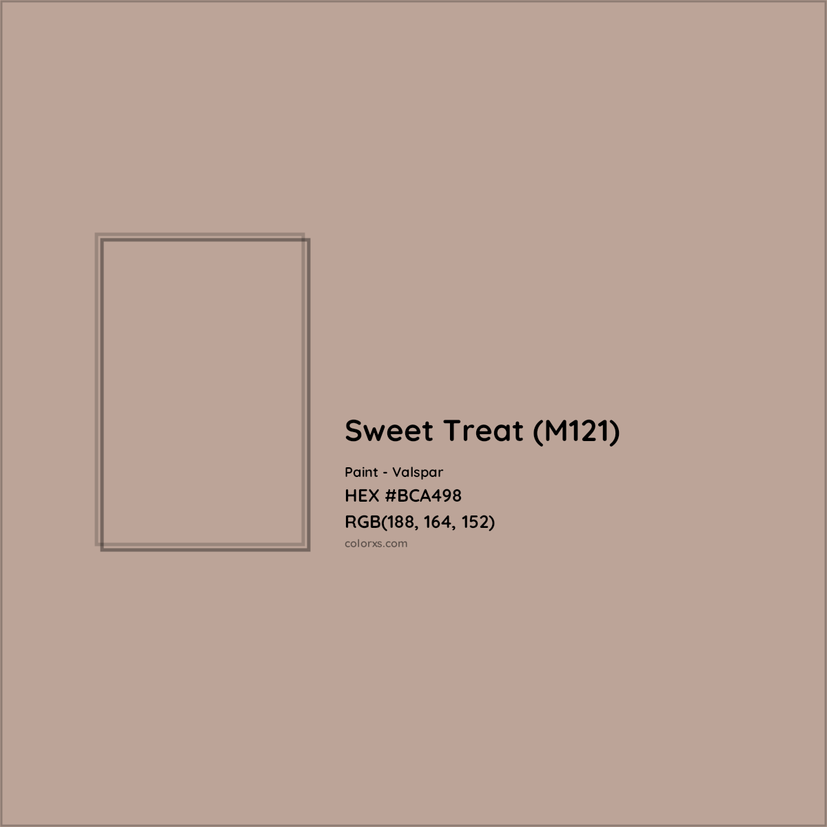 HEX #BCA498 Sweet Treat (M121) Paint Valspar - Color Code