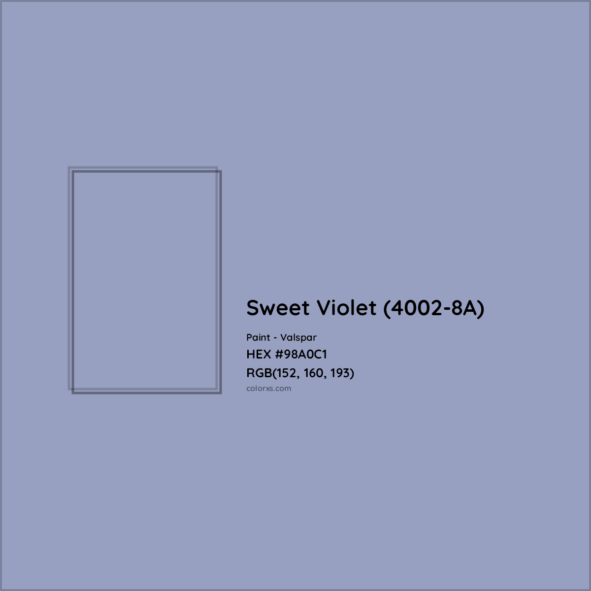 HEX #98A0C1 Sweet Violet (4002-8A) Paint Valspar - Color Code