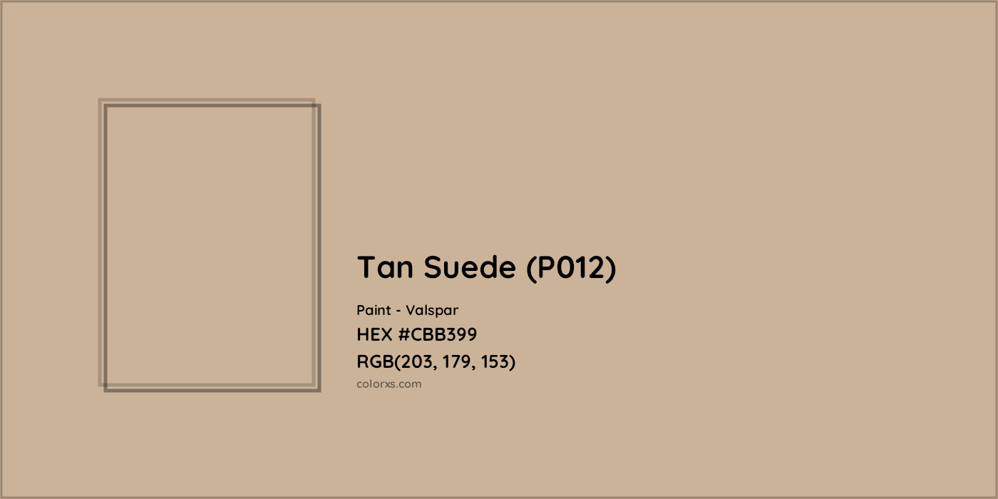 HEX #CBB399 Tan Suede (P012) Paint Valspar - Color Code
