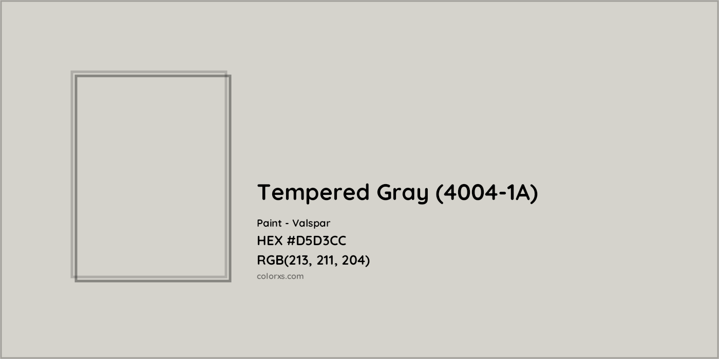 HEX #D5D3CC Tempered Gray (4004-1A) Paint Valspar - Color Code