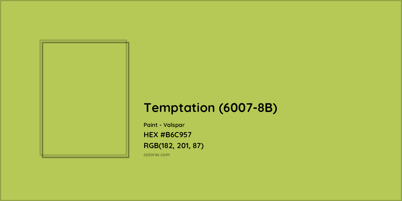 HEX #B6C957 Temptation (6007-8B) Paint Valspar - Color Code