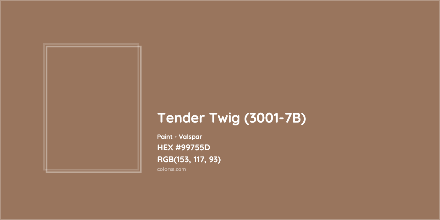 HEX #99755D Tender Twig (3001-7B) Paint Valspar - Color Code