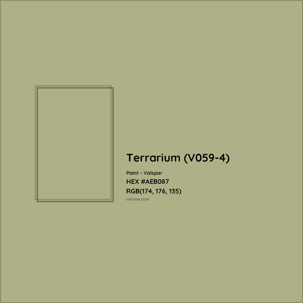 HEX #AEB087 Terrarium (V059-4) Paint Valspar - Color Code