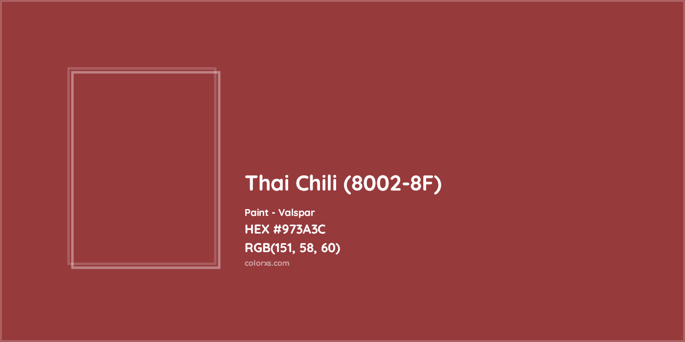 HEX #973A3C Thai Chili (8002-8F) Paint Valspar - Color Code