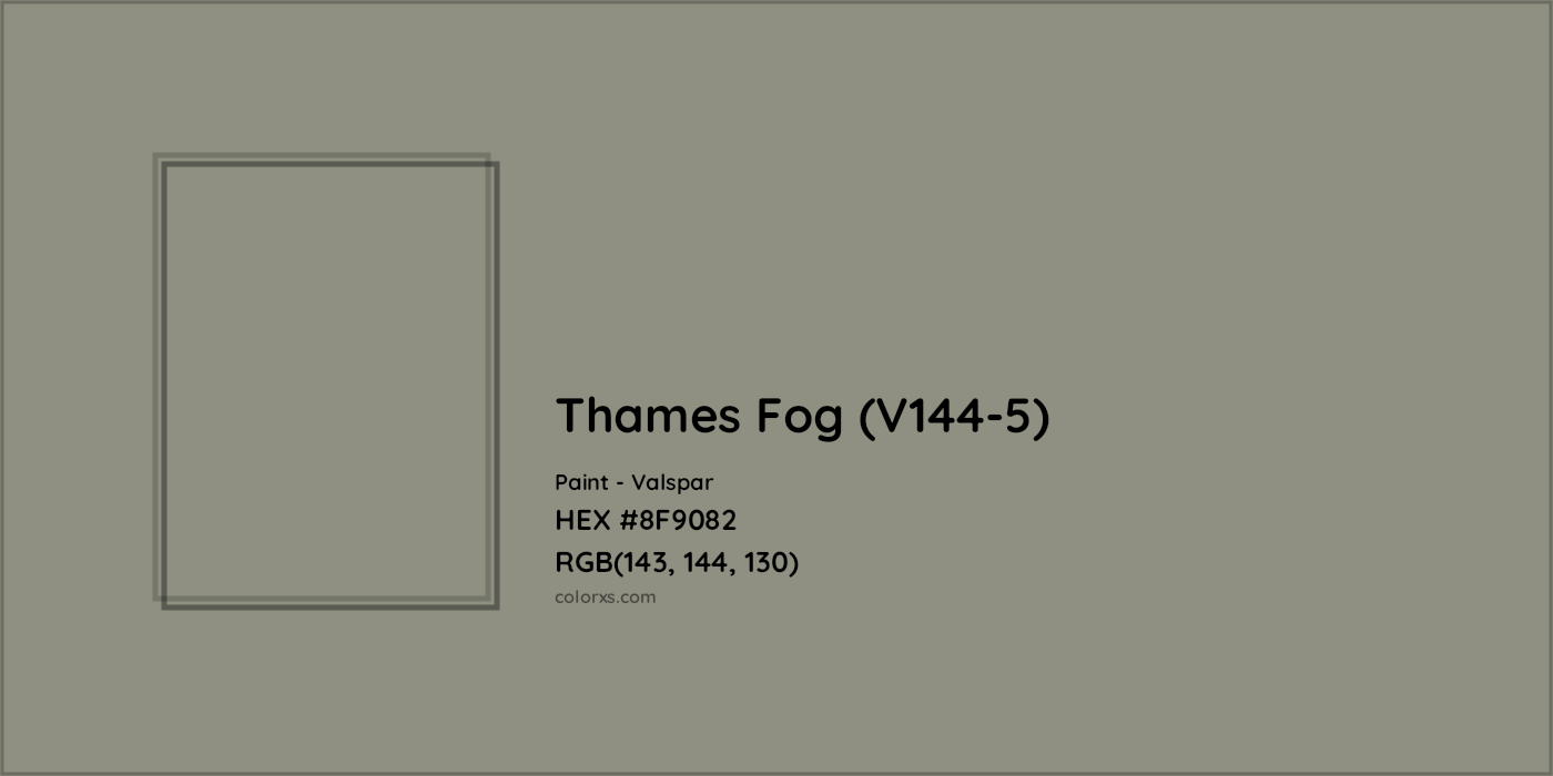 HEX #8F9082 Thames Fog (V144-5) Paint Valspar - Color Code