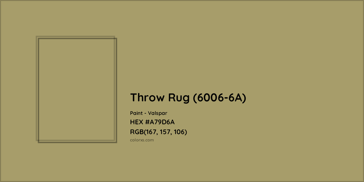 HEX #A79D6A Throw Rug (6006-6A) Paint Valspar - Color Code