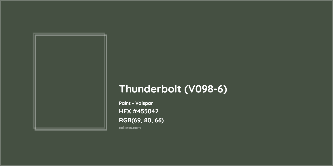 HEX #455042 Thunderbolt (V098-6) Paint Valspar - Color Code