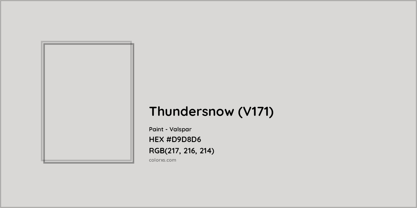 HEX #D9D8D6 Thundersnow (V171) Paint Valspar - Color Code