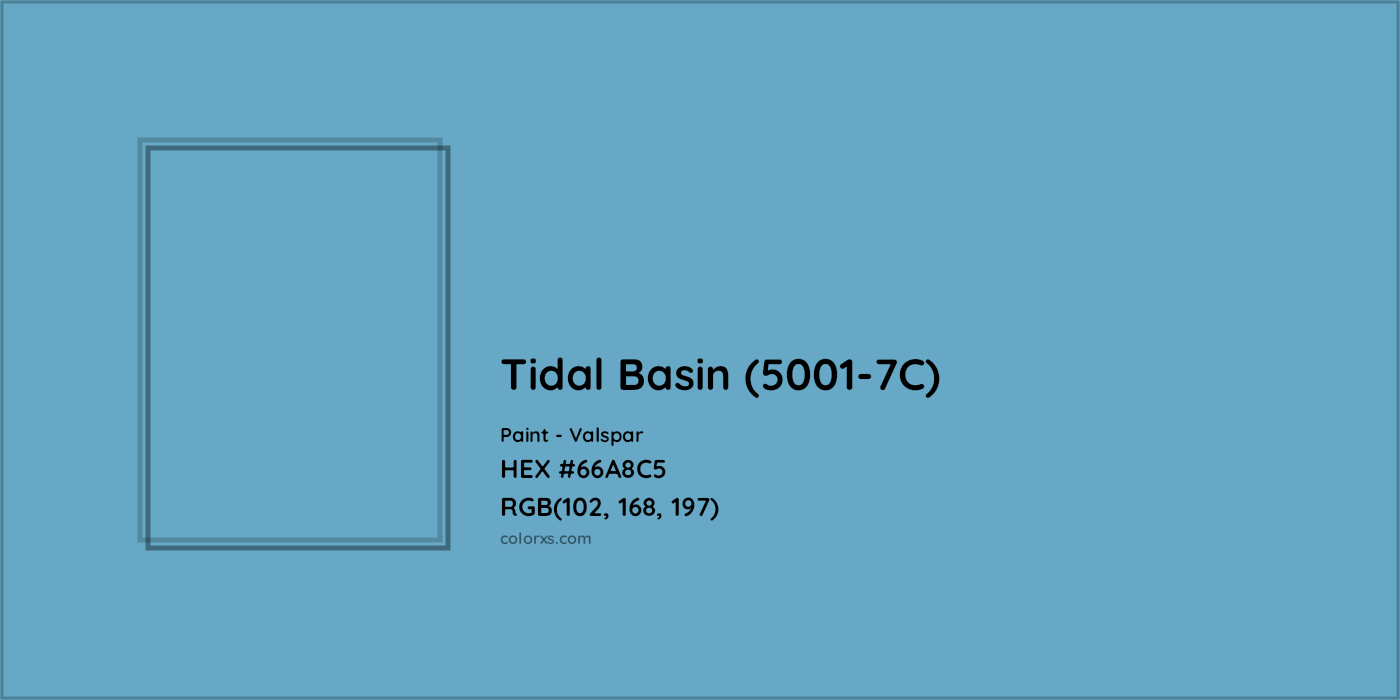 HEX #66A8C5 Tidal Basin (5001-7C) Paint Valspar - Color Code