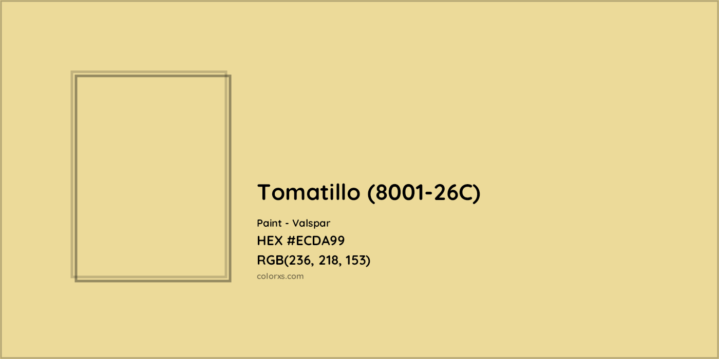 HEX #ECDA99 Tomatillo (8001-26C) Paint Valspar - Color Code