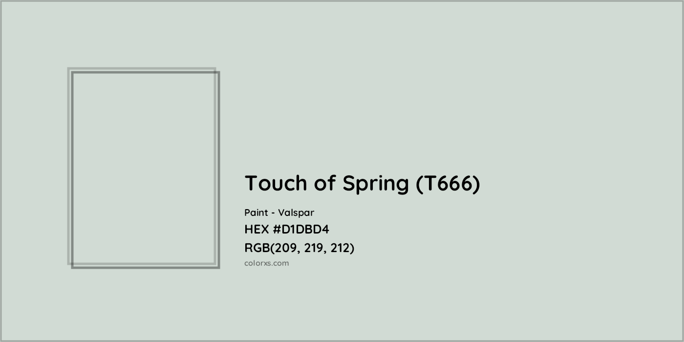 HEX #D1DBD4 Touch of Spring (T666) Paint Valspar - Color Code