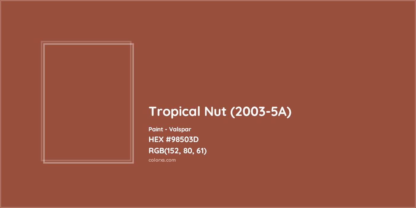 HEX #98503D Tropical Nut (2003-5A) Paint Valspar - Color Code
