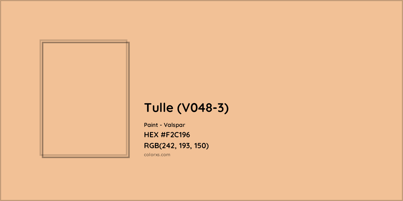 HEX #F2C196 Tulle (V048-3) Paint Valspar - Color Code