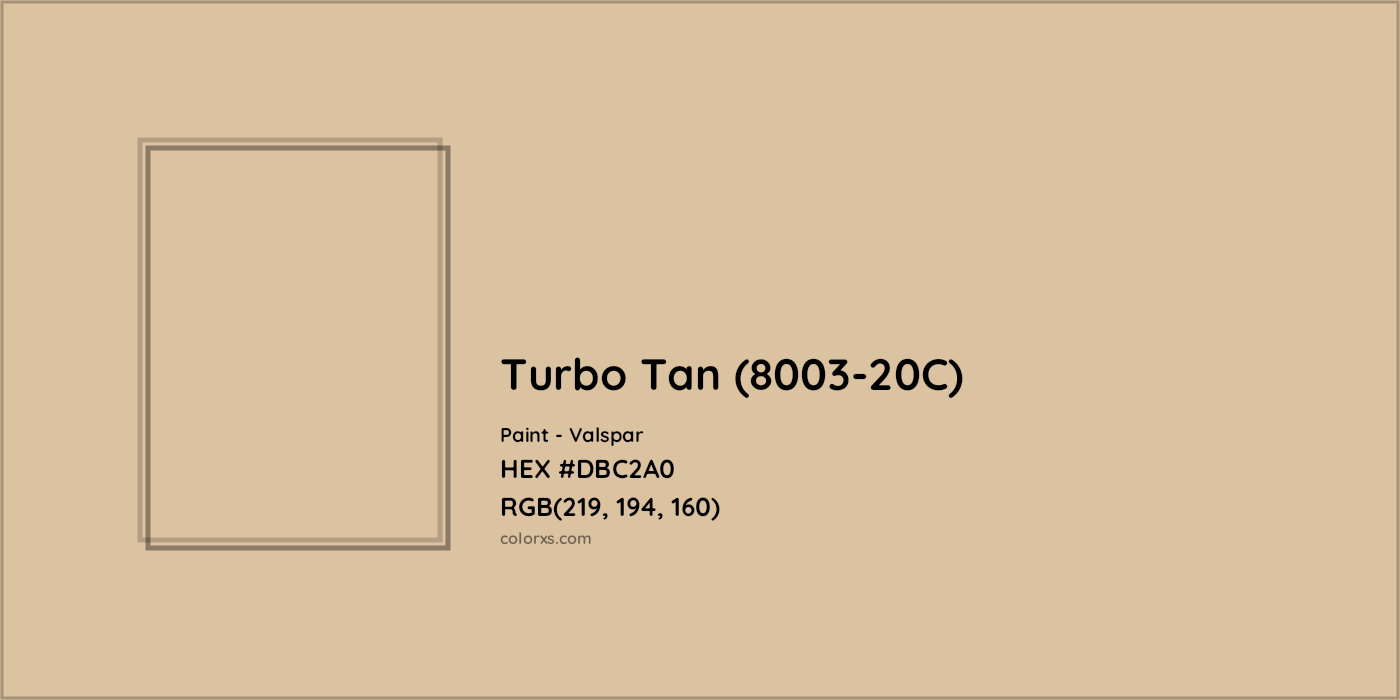 HEX #DBC2A0 Turbo Tan (8003-20C) Paint Valspar - Color Code