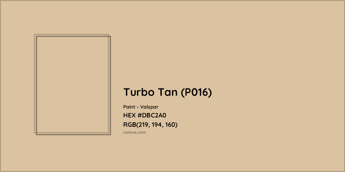HEX #DBC2A0 Turbo Tan (P016) Paint Valspar - Color Code