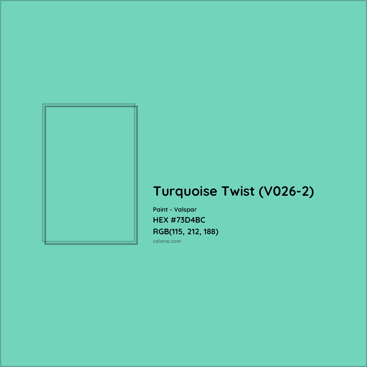 HEX #73D4BC Turquoise Twist (V026-2) Paint Valspar - Color Code