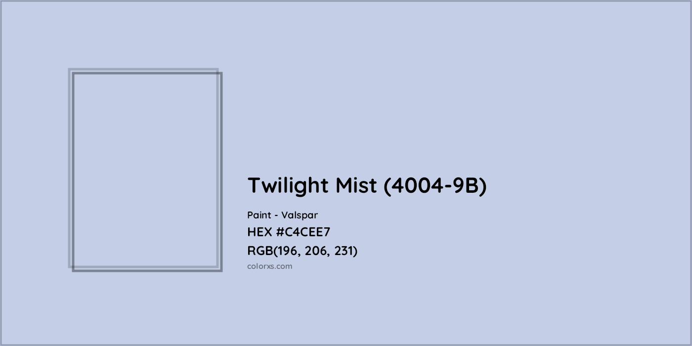 HEX #C4CEE7 Twilight Mist (4004-9B) Paint Valspar - Color Code