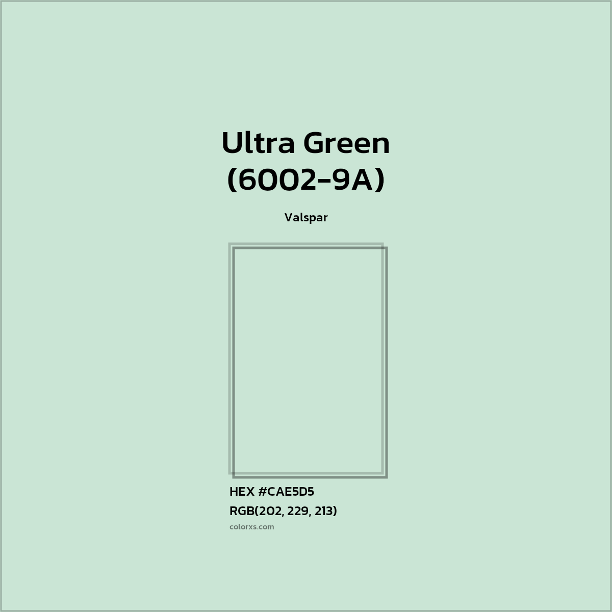 HEX #CAE5D5 Ultra Green (6002-9A) Paint Valspar - Color Code