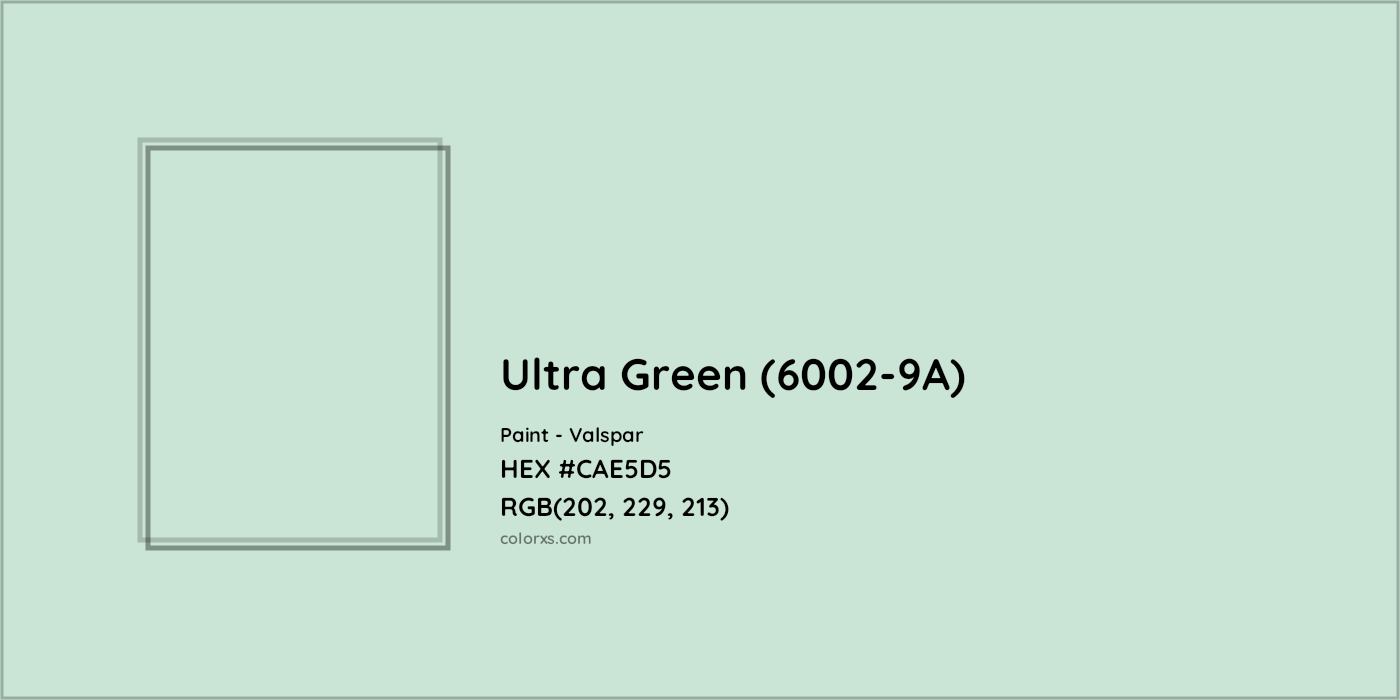 HEX #CAE5D5 Ultra Green (6002-9A) Paint Valspar - Color Code