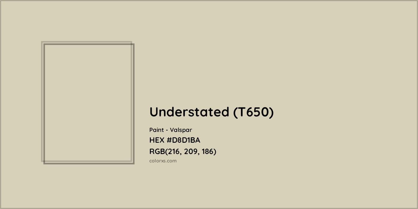 HEX #D8D1BA Understated (T650) Paint Valspar - Color Code