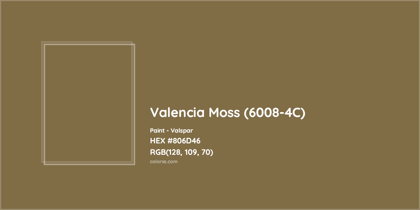 HEX #806D46 Valencia Moss (6008-4C) Paint Valspar - Color Code