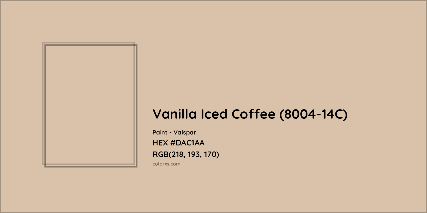HEX #DAC1AA Vanilla Iced Coffee (8004-14C) Paint Valspar - Color Code