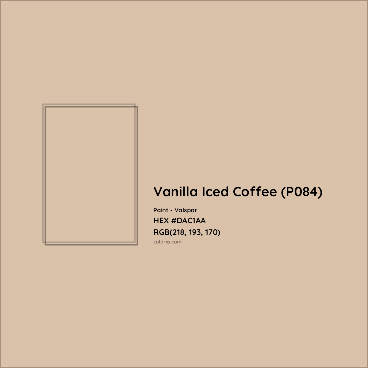 HEX #DAC1AA Vanilla Iced Coffee (P084) Paint Valspar - Color Code