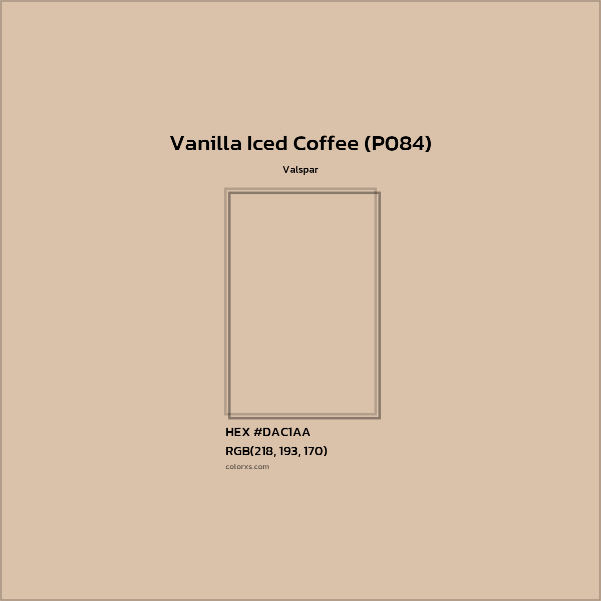 HEX #DAC1AA Vanilla Iced Coffee (P084) Paint Valspar - Color Code