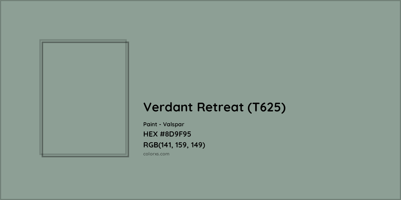 HEX #8D9F95 Verdant Retreat (T625) Paint Valspar - Color Code