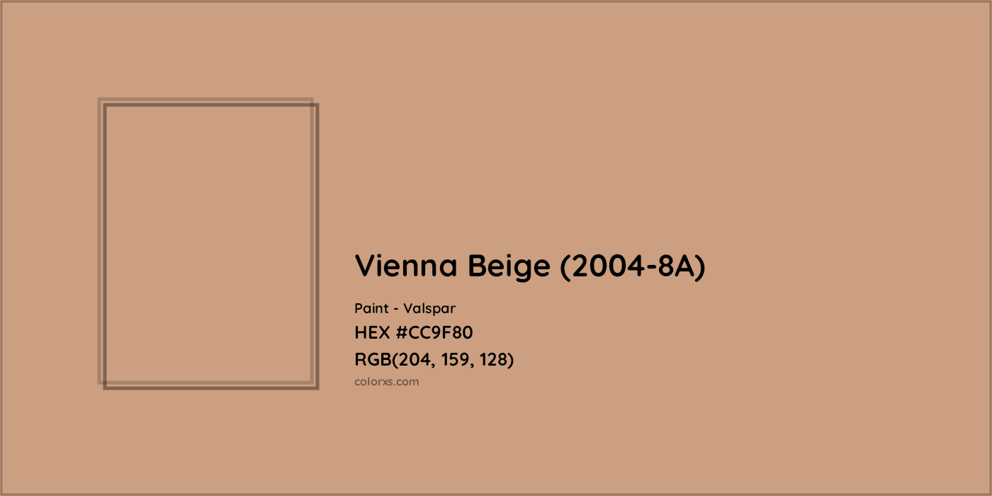 HEX #CC9F80 Vienna Beige (2004-8A) Paint Valspar - Color Code
