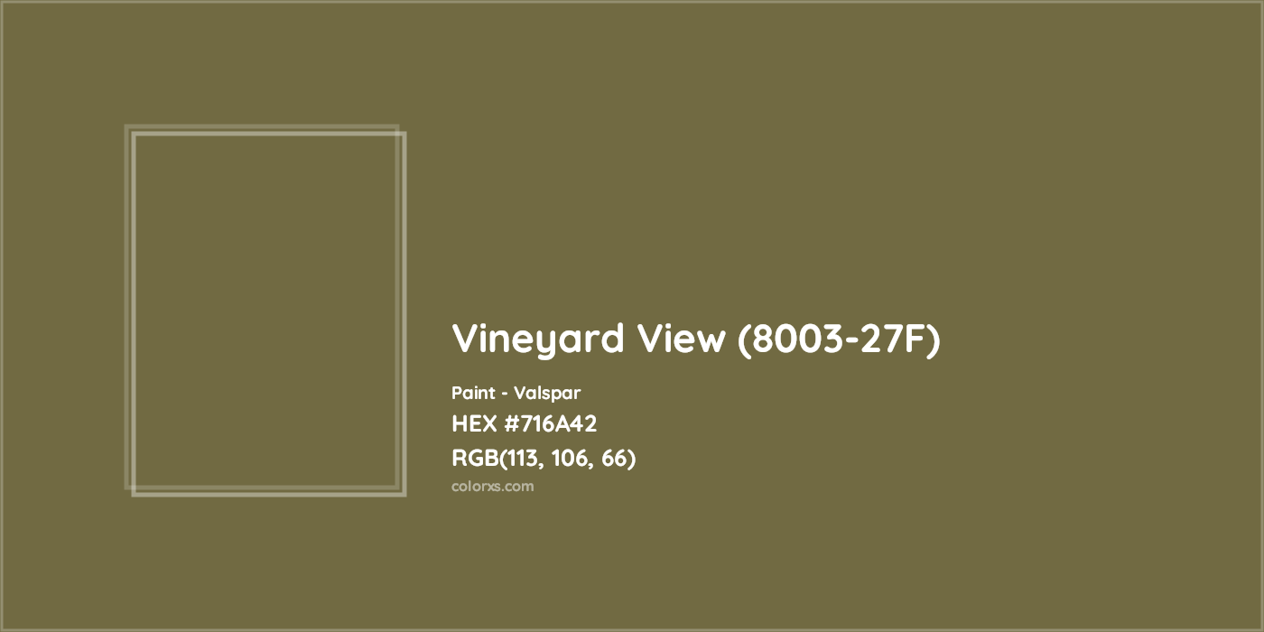 HEX #716A42 Vineyard View (8003-27F) Paint Valspar - Color Code