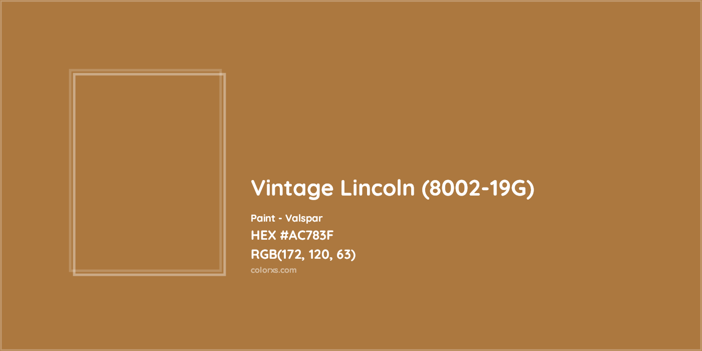 HEX #AC783F Vintage Lincoln (8002-19G) Paint Valspar - Color Code
