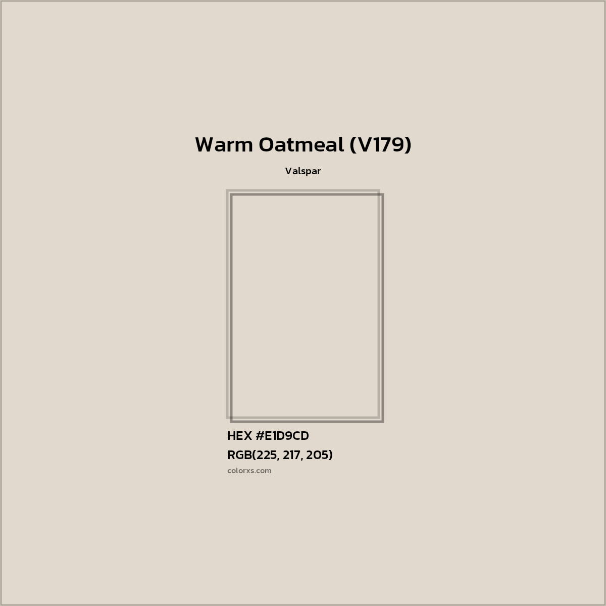 HEX #E1D9CD Warm Oatmeal (V179) Paint Valspar - Color Code