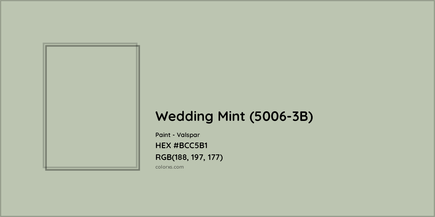 HEX #BCC5B1 Wedding Mint (5006-3B) Paint Valspar - Color Code